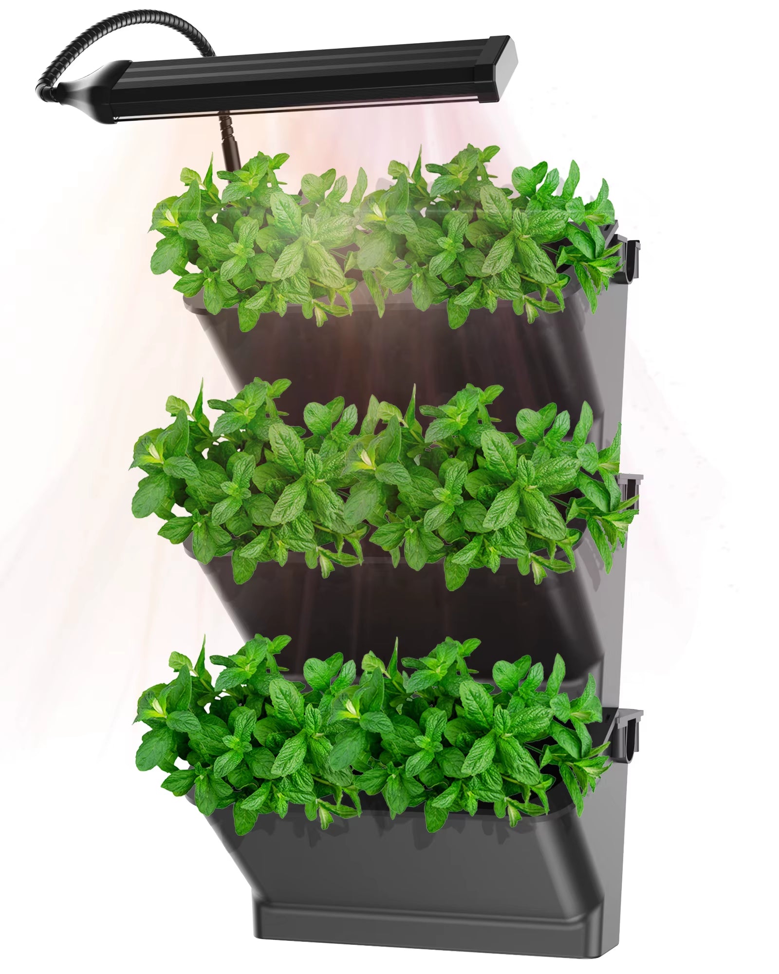 Jardín vertical DPROOTS con luz LED y autorriego | 6 macetas modulares para interior