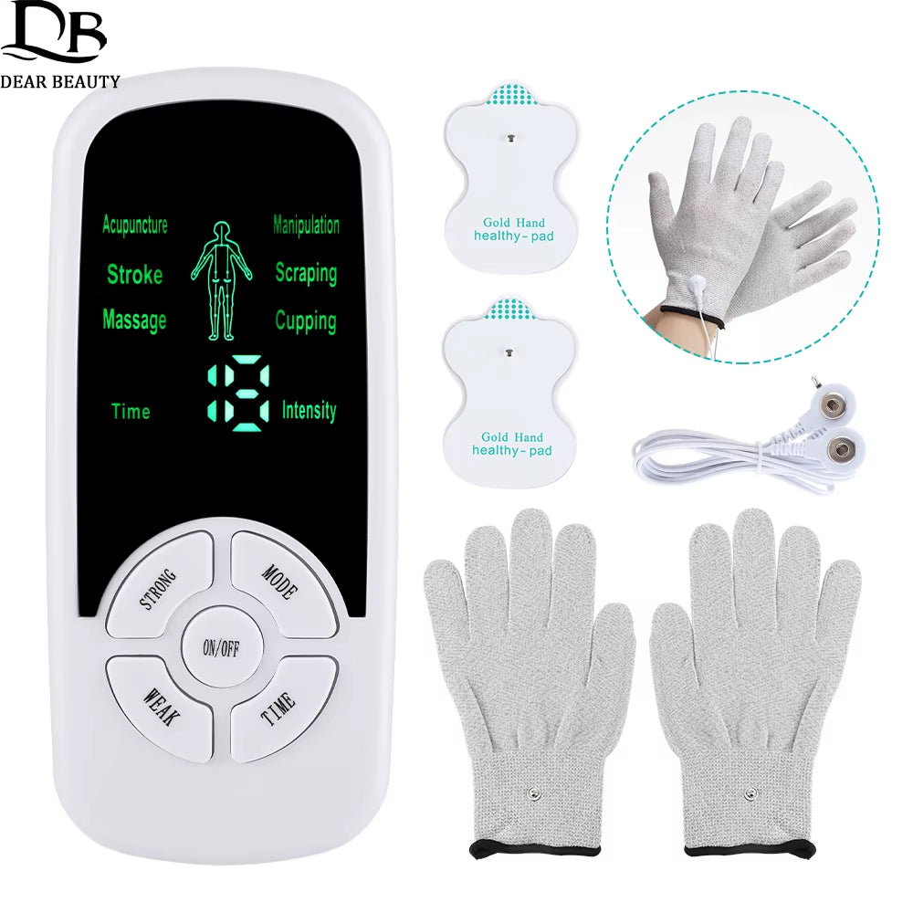 Masajeador eléctrico EMS con guantes de electroestimulación DearBeauty
