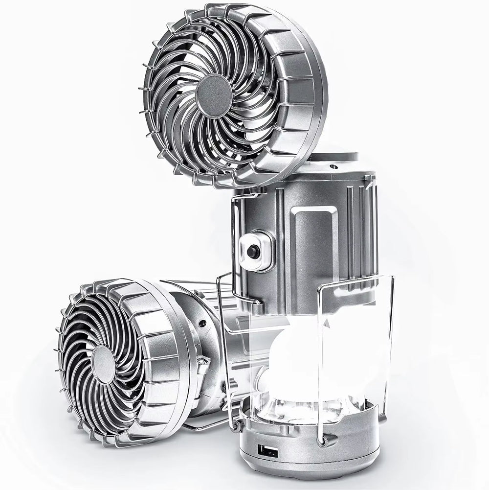 Linterna solar con ventilador y batería recargable 3 en 1