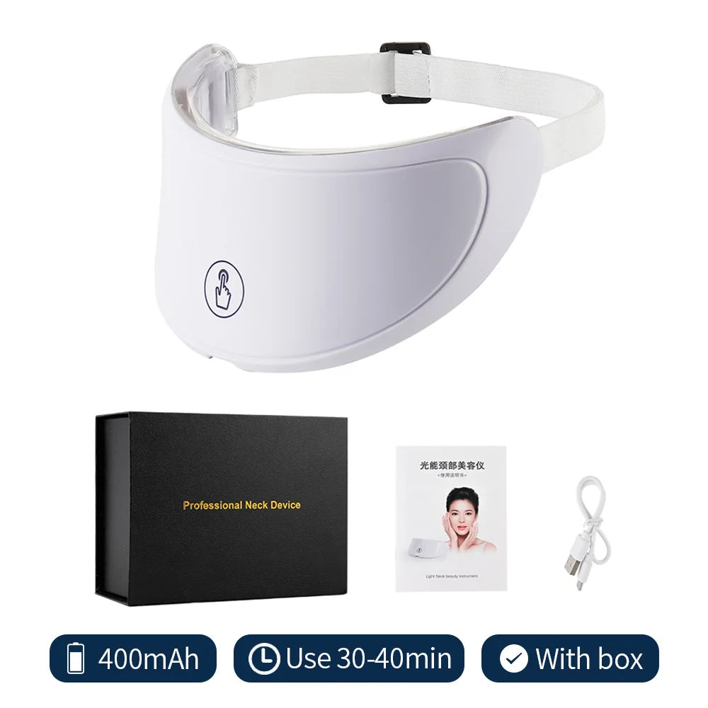 Mascarilla LED para cuello antiedad con terapia lumínica