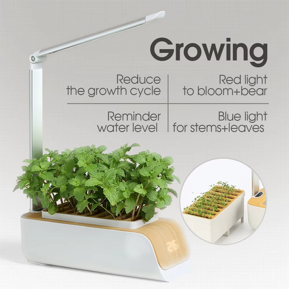 Jardín hidropónico inteligente MUCIAKIE | Sistema de cultivo interior LED 7 plantas