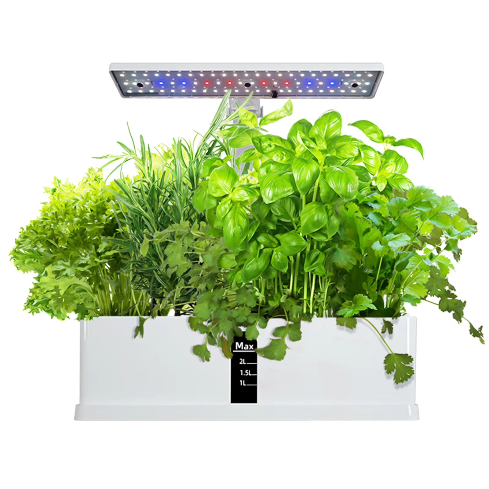 Sistema hidropónico de interior con luz LED y bomba inteligente