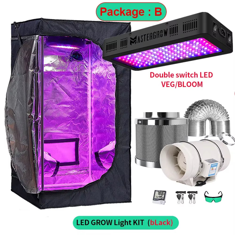 Kit de cultivo interior LED con carpa doble capa 2 en 1 LAITEPAKE