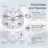 Mascarilla facial LED 7 colores con extensión de cuello