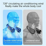 Ventilador portátil de cuello con pantalla LCD y 3 velocidades