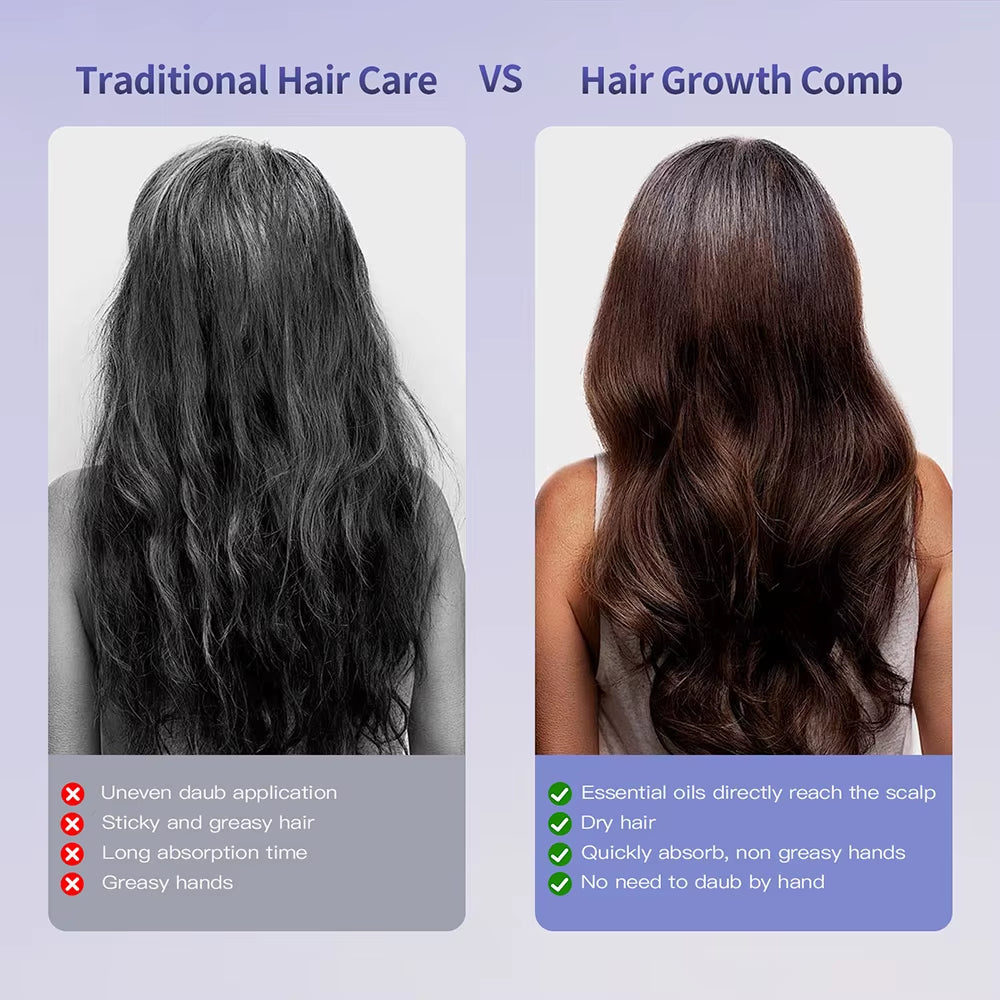 Cepillo masajeador capilar inteligente con luz roja y spray