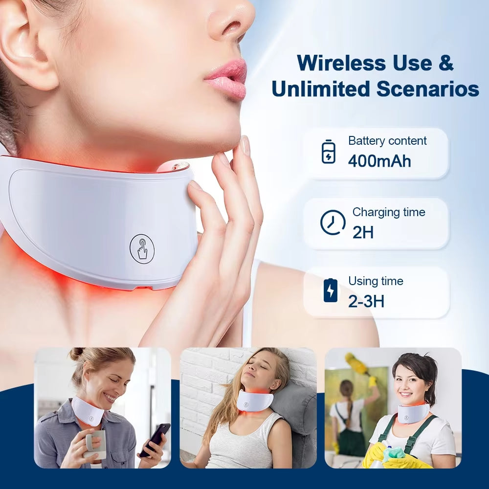 Mascarilla LED para cuello antiedad con terapia lumínica