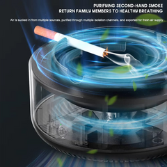 Cenicero purificador de aire con filtro y eliminación de olores