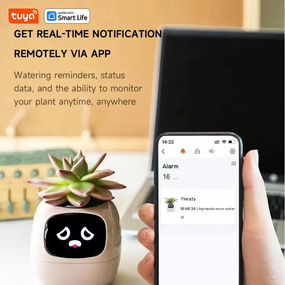 Macetero inteligente Ivy Tuya con sensores AI interactivos