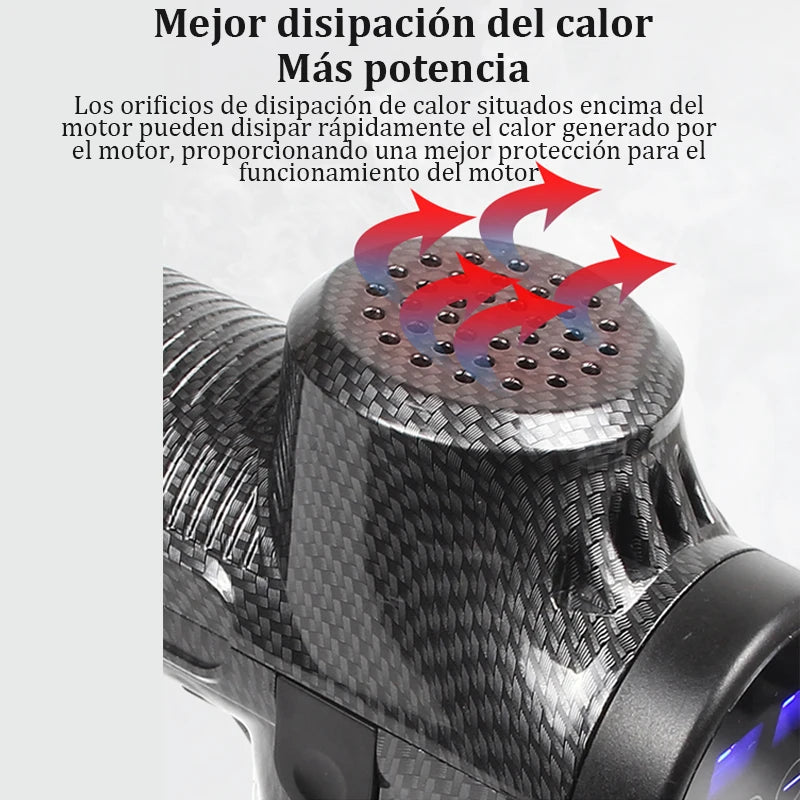 Pistola de masaje muscular eléctrica con control LCD