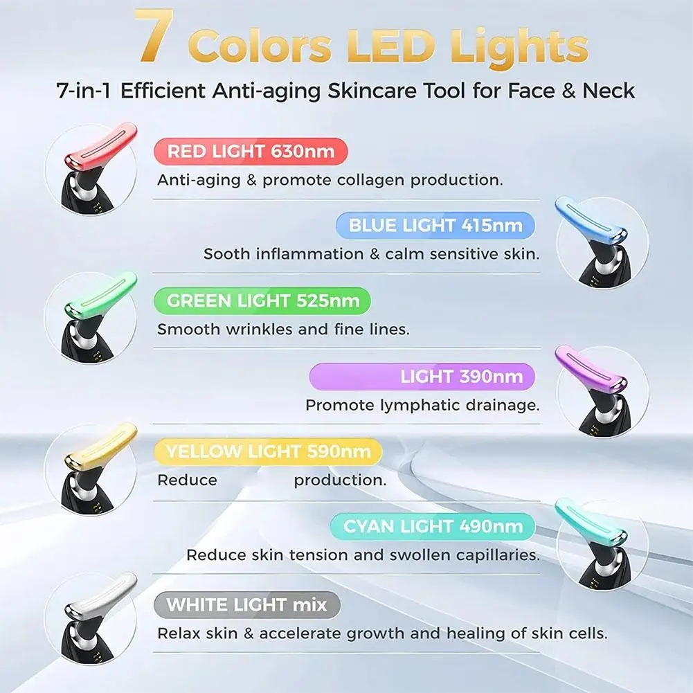 Masajeador térmico EMS para cuello con microcorriente LED