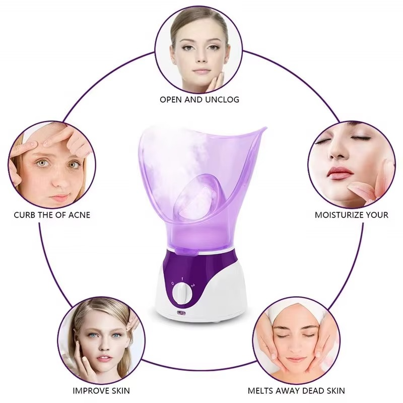 Vaporizador facial eléctrico para limpieza por vapor en casa
