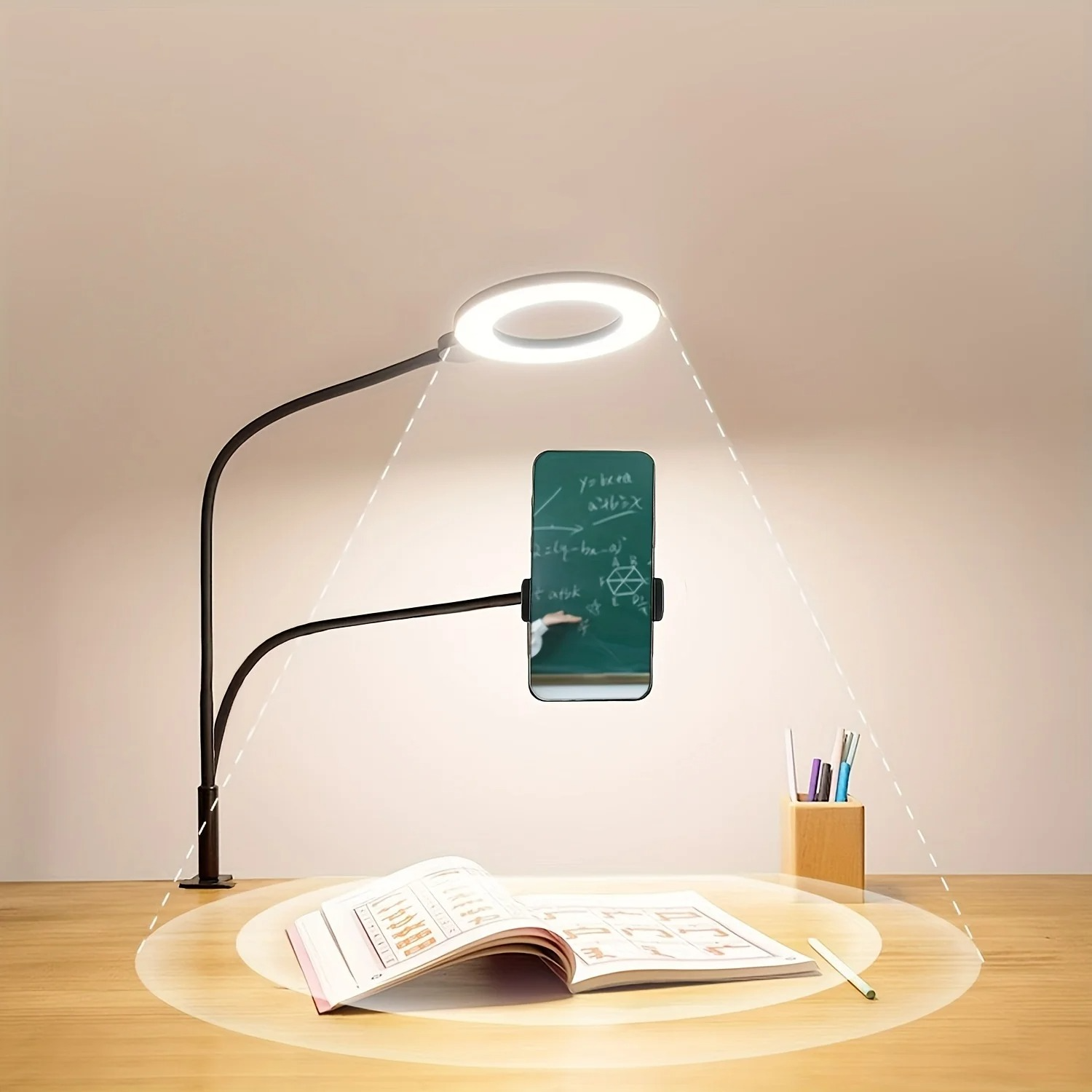 Aro de luz LED con soporte ajustable para móvil