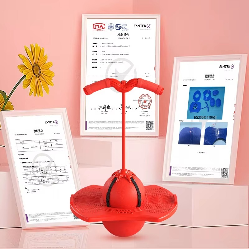 Pelota saltarina infantil con asa para equilibrio y juego