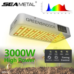 Luz de cultivo LED SEAMETAL 3000W espectro completo con temporizador