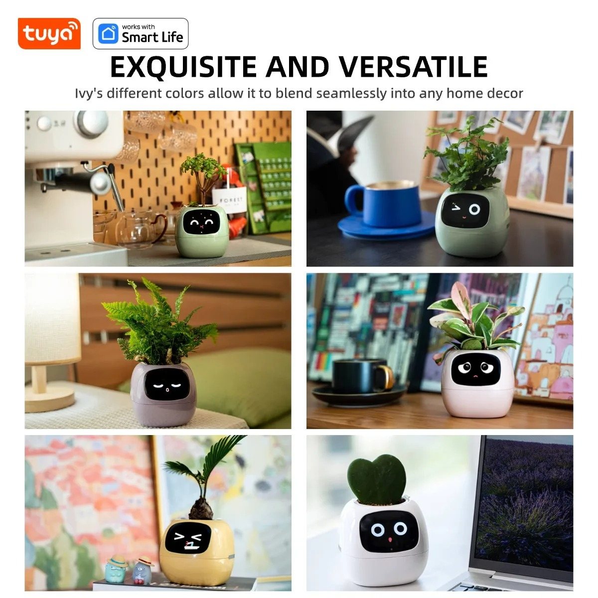 Macetero inteligente Ivy Tuya con sensores AI interactivos