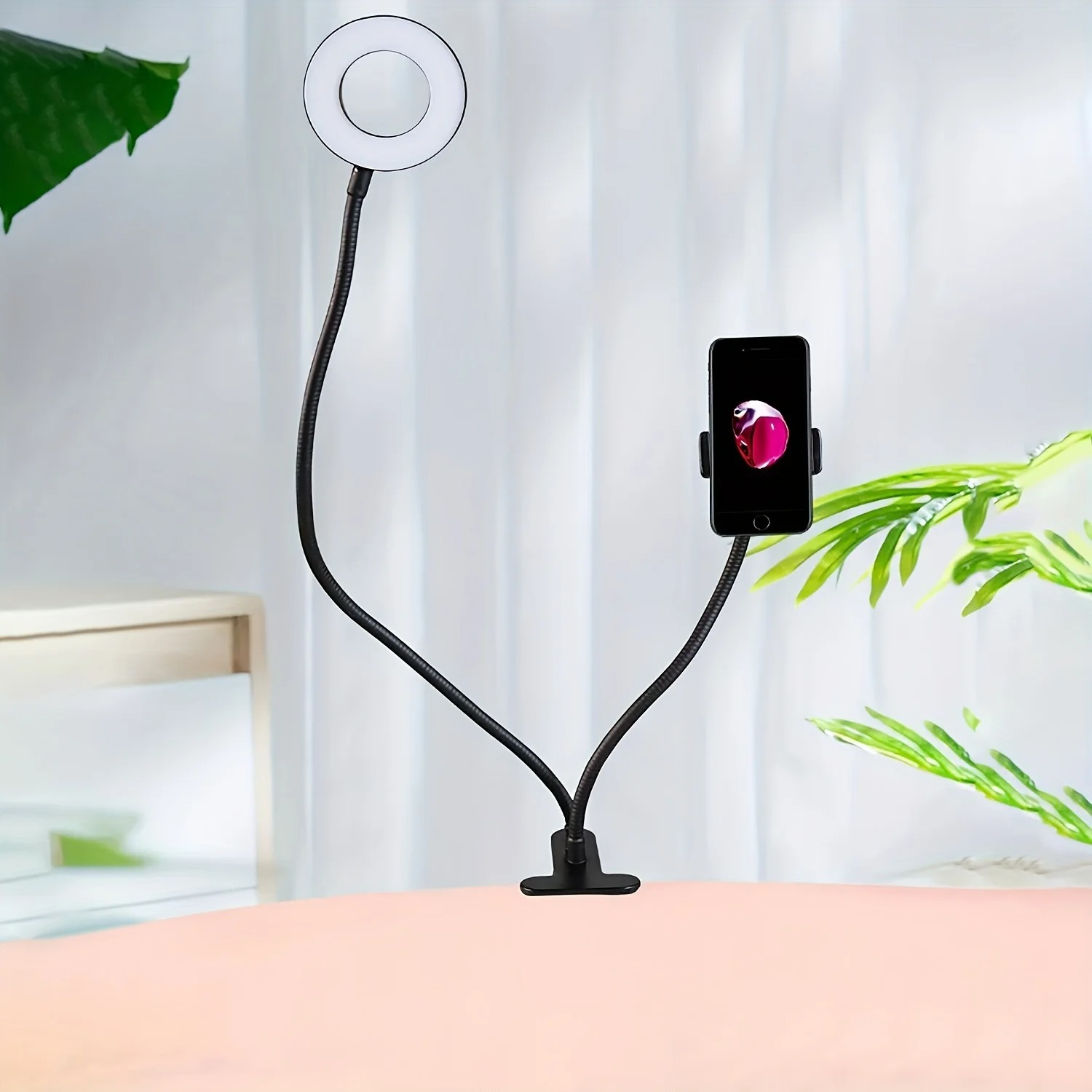 Aro de luz LED con soporte ajustable para móvil