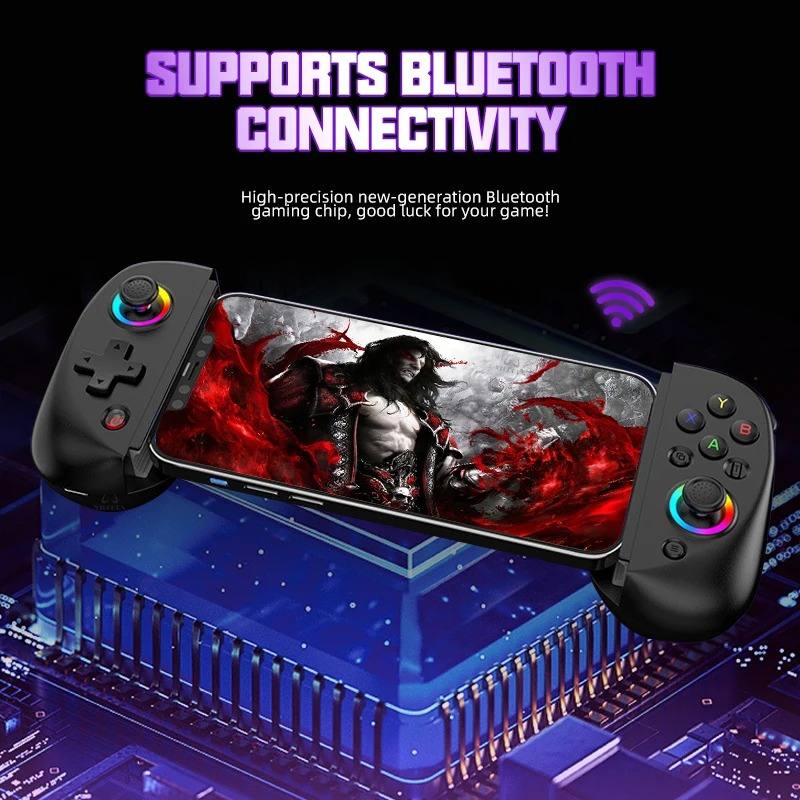 Gamepad Bluetooth extensible con gadgets tecnológicos para Android, iOS, Switch, PS y PC