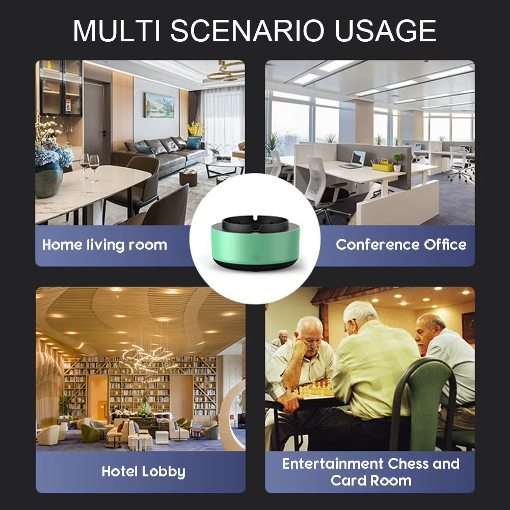 Cenicero purificador de aire con filtro y eliminación de olores