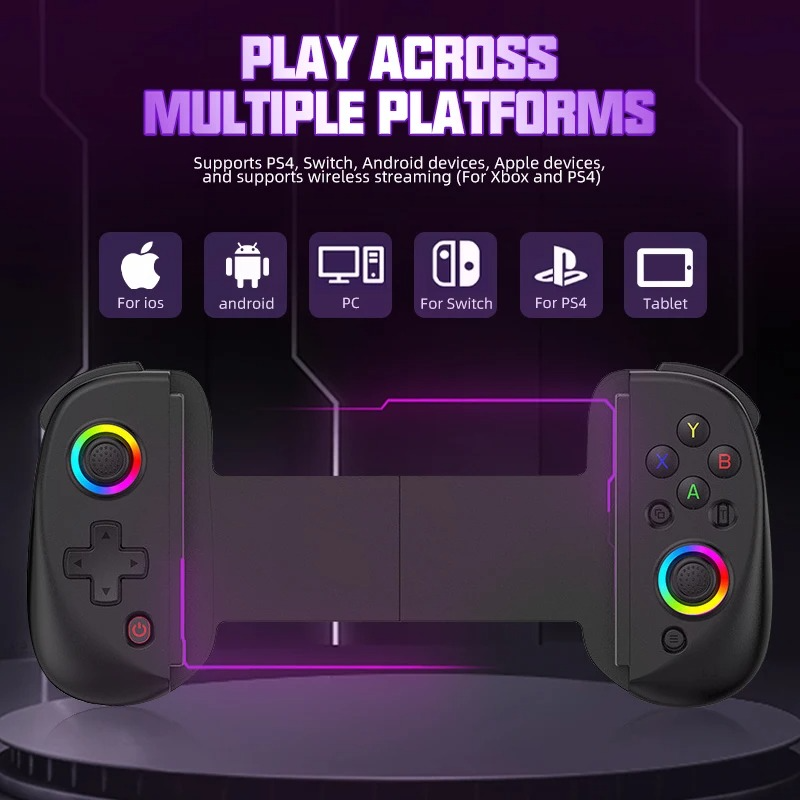 Gamepad Bluetooth extensible con gadgets tecnológicos para Android, iOS, Switch, PS y PC