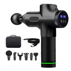 Pistola de masaje muscular eléctrica con control LCD