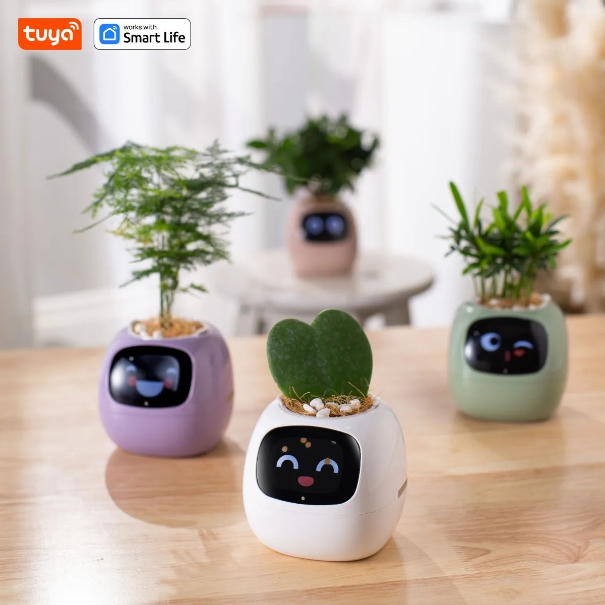 Macetero inteligente Ivy Tuya con sensores AI interactivos