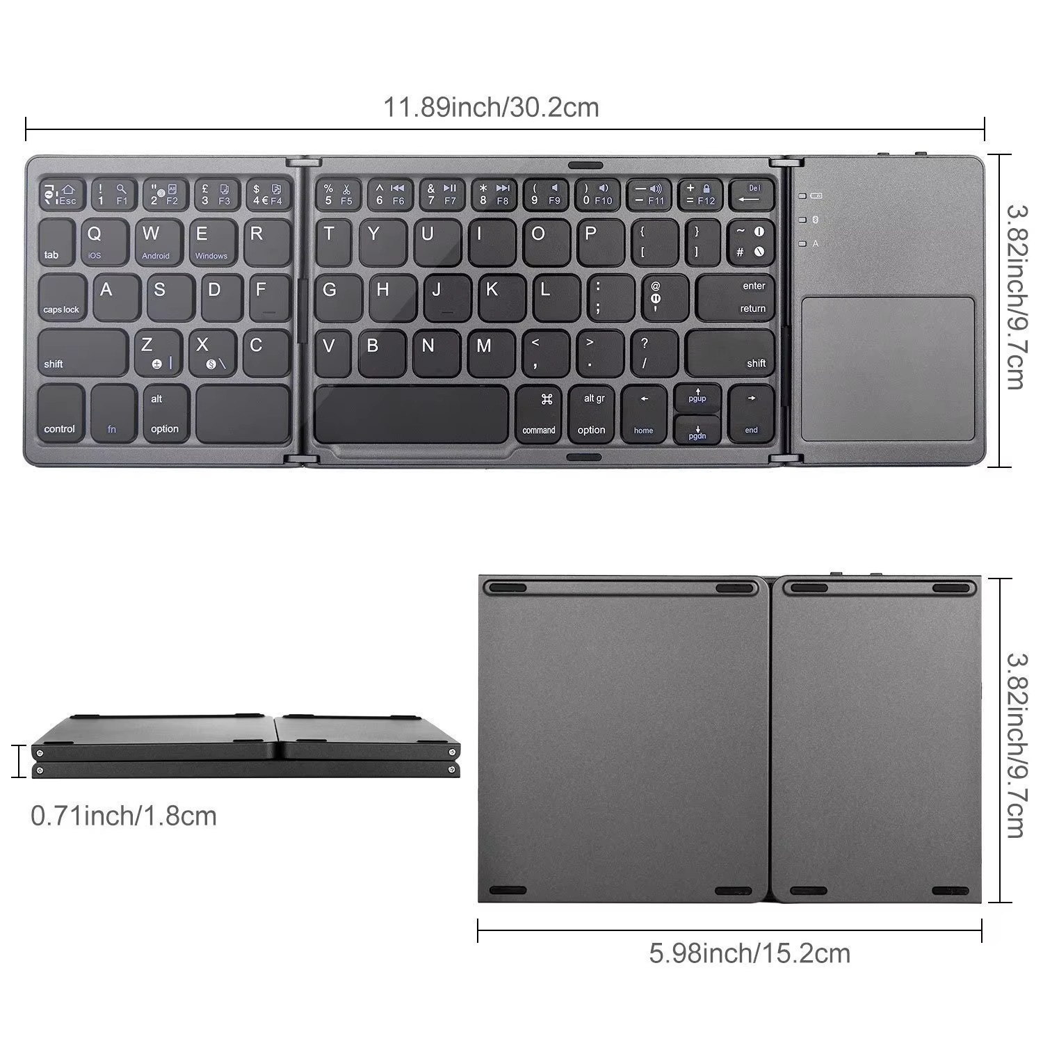 Teclado Bluetooth Plegable Inalámbrico Portátil 64 Teclas