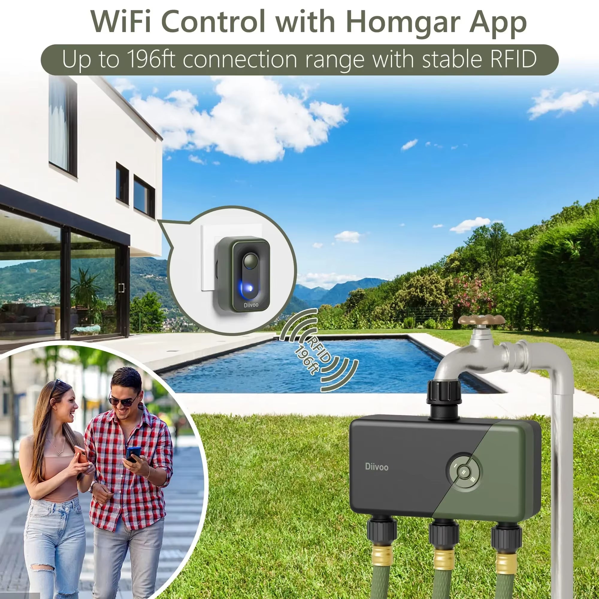 Temporizador inteligente de riego WiFi Diivoo Smart Life