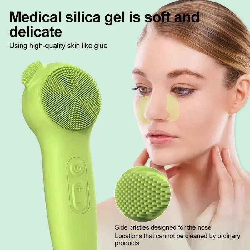 Cepillo facial eléctrico sónico con vibración y carga inalámbrica