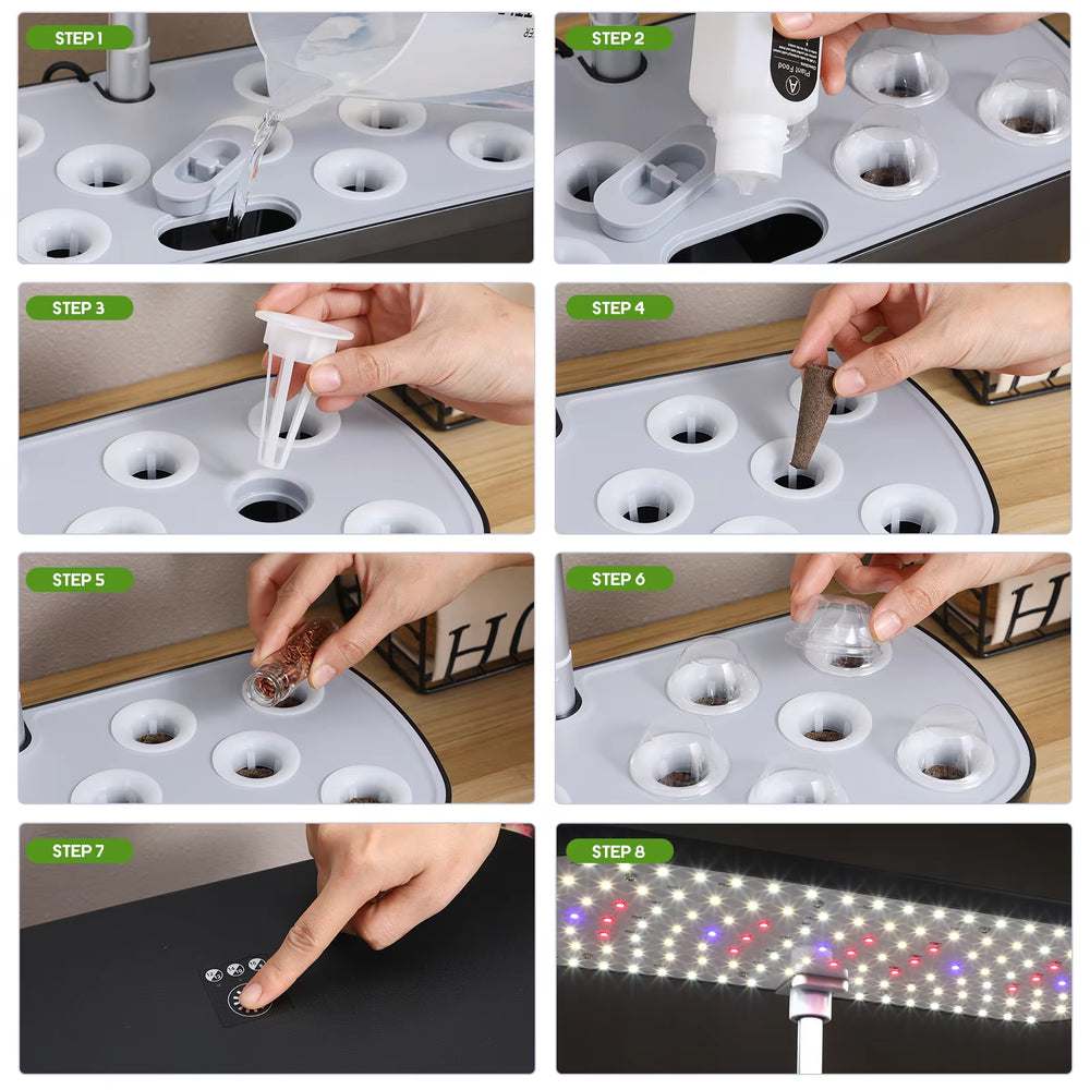 Jardín hidropónico inteligente | Kit de cultivo interior sin tierra 12 plantas