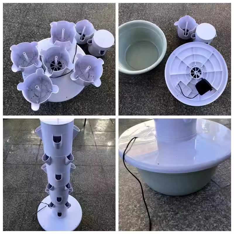 Torre hidropónica vertical 5 niveles para cultivo interior sin suelo