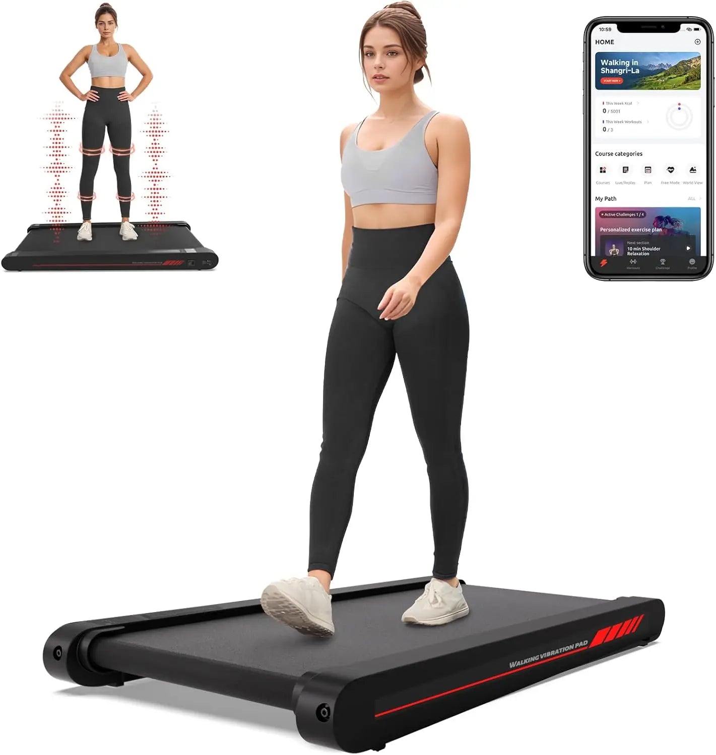 🏃‍♀️ Cinta de Andar 4 en 1 con Plataforma Vibratoria