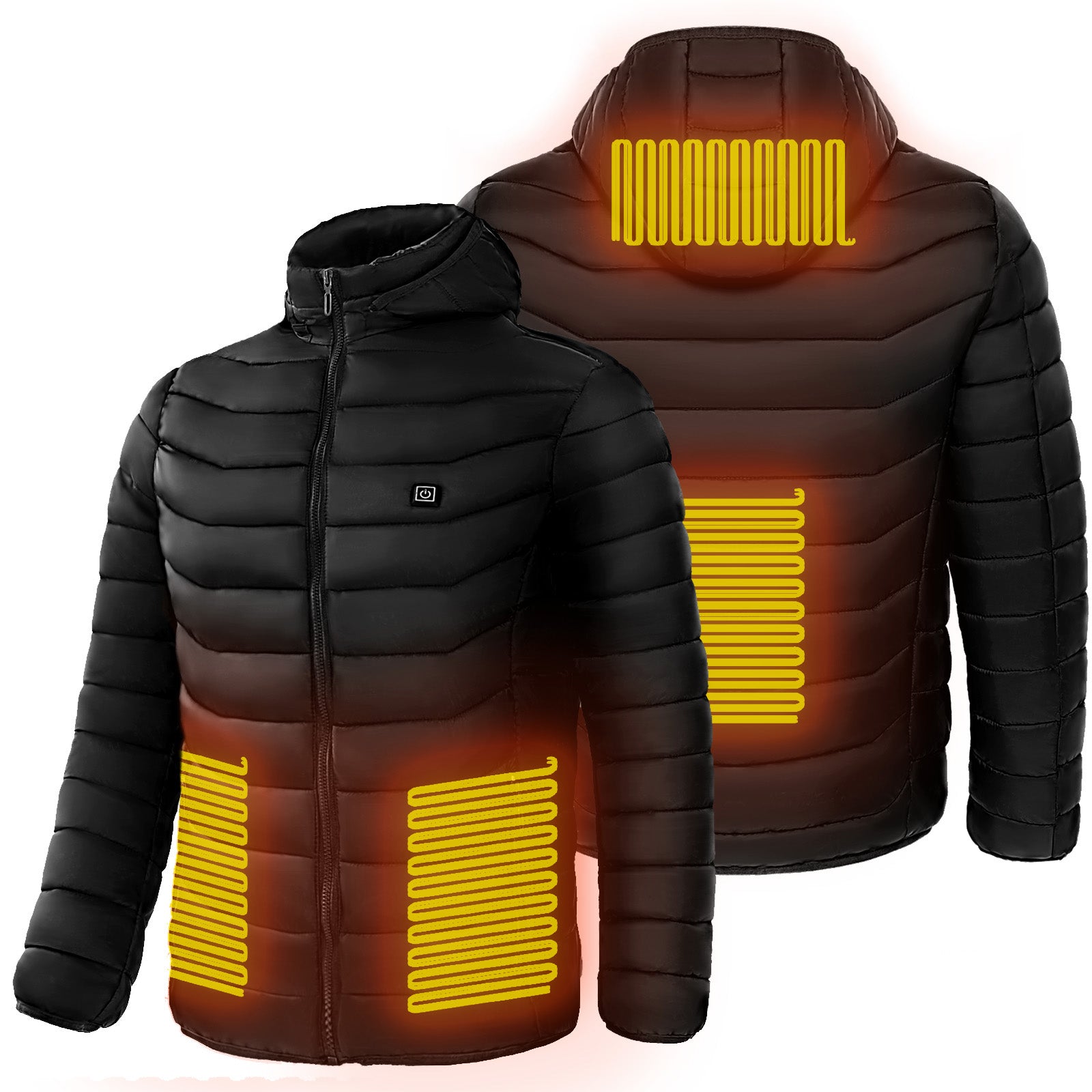Chaqueta térmica eléctrica acolchada con capucha 9 zonas