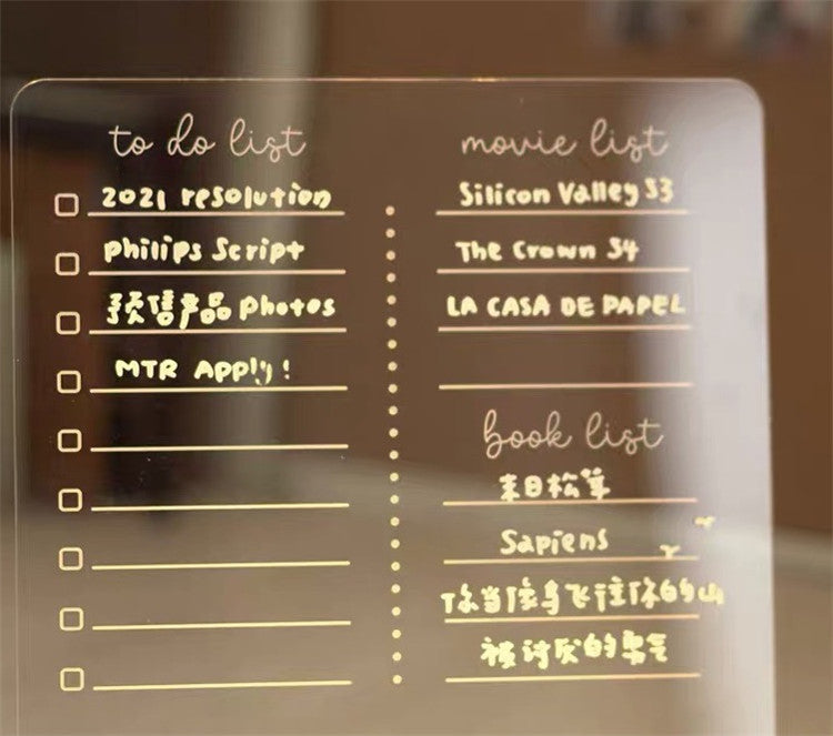 Pizarra Acrílica LED Transparente con Base Iluminada