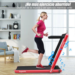 Cinta de correr 2 en 1 con fitness inteligente y app control para casa