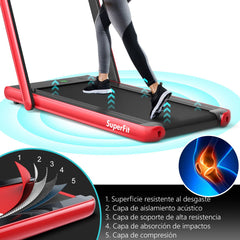 Cinta de correr 2 en 1 con fitness inteligente y app control para casa