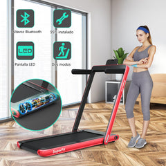 Cinta de correr 2 en 1 con fitness inteligente y app control para casa