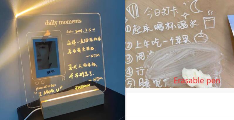 Pizarra Acrílica LED Transparente con Base Iluminada