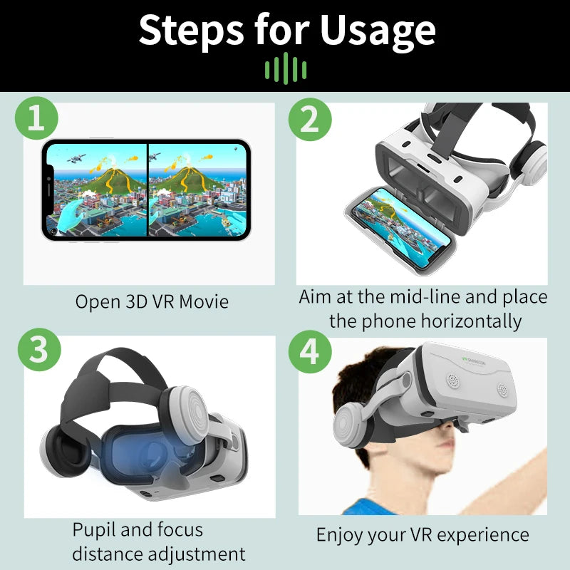 Gafas de realidad virtual VR SHINECON G15E + gamepad
