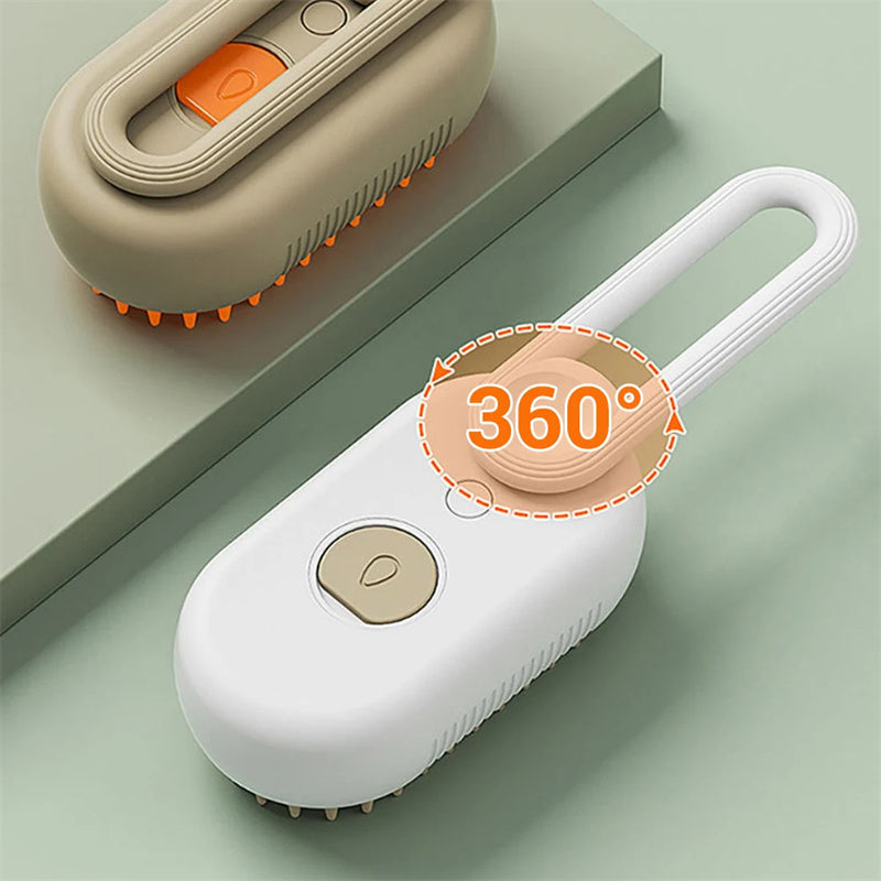 Cepillo eléctrico 3 en 1 con vapor para mascotas