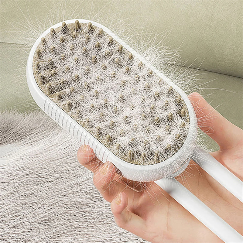 Cepillo eléctrico 3 en 1 con vapor para mascotas