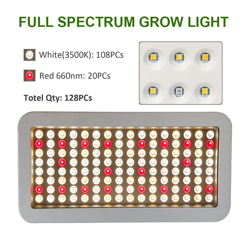 Full spectrum grow lamp with timer control