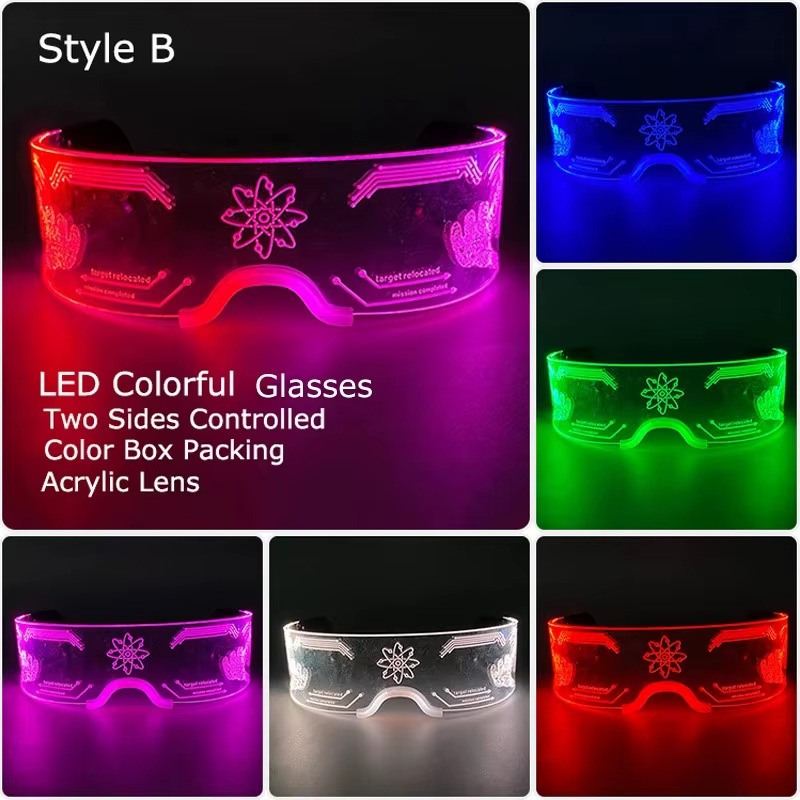 Gafas LED Cyberpunk para Fiestas y Navidad Futurista
