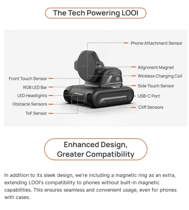 Robot Inteligente LOOI Interactivo para Smartphone