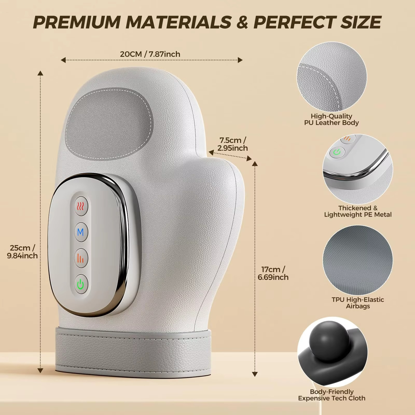 Masajeador inteligente de muñeca con calor y presión